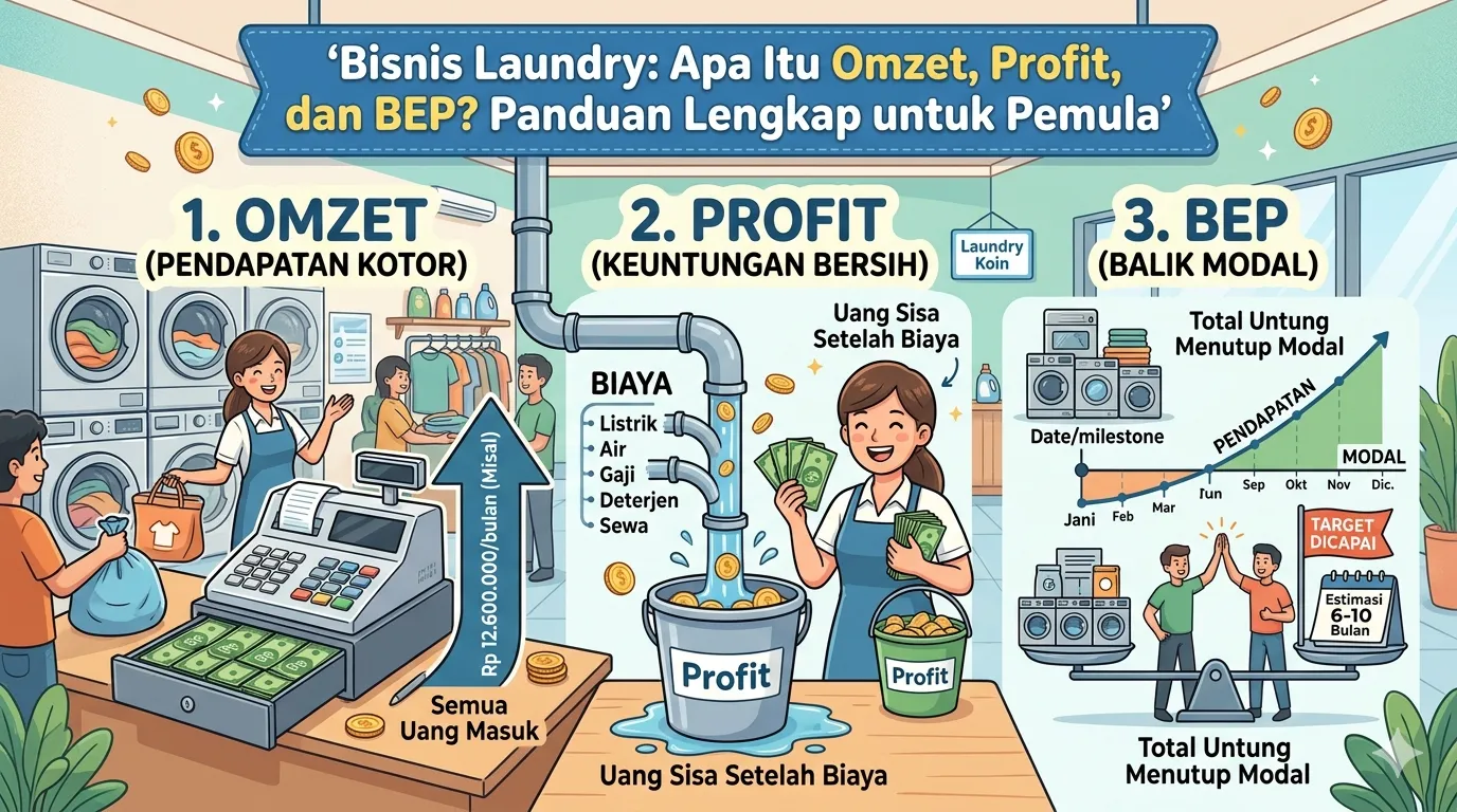 Bisnis Laundry: Apa Itu Omzet, Profit, dan BEP? Panduan Lengkap untuk Pemula