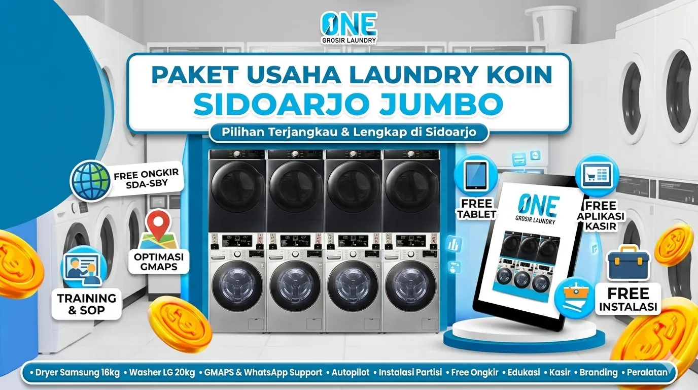 Paket Usaha Laundry Koin Sidoarjo Murah dan Lengkap